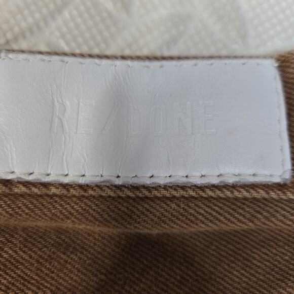 Re/Done Jeans Womens 26 70's Ultra High Rise Stovepipe Washed Terracotta Brown - Picture 6 of 13